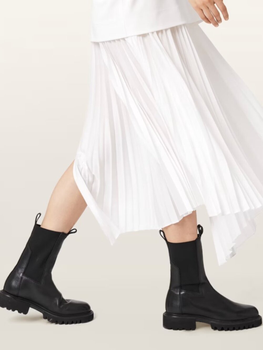 ALLSAINTS Women's Hallie Stretch Mid Calf Boots in Black, Size 38 ur US8 - Picture 3 of 14